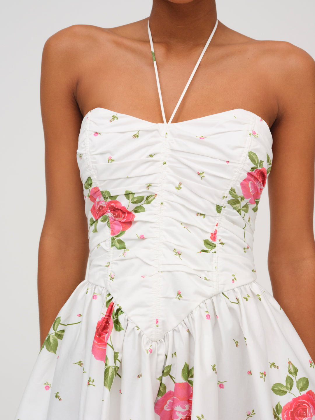 Rosebud Corset Mini Dress — White - Image 2