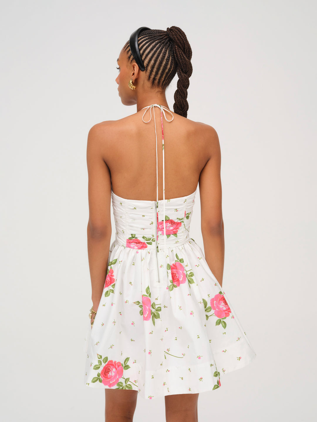 Rosebud Corset Mini Dress — White - Image 3