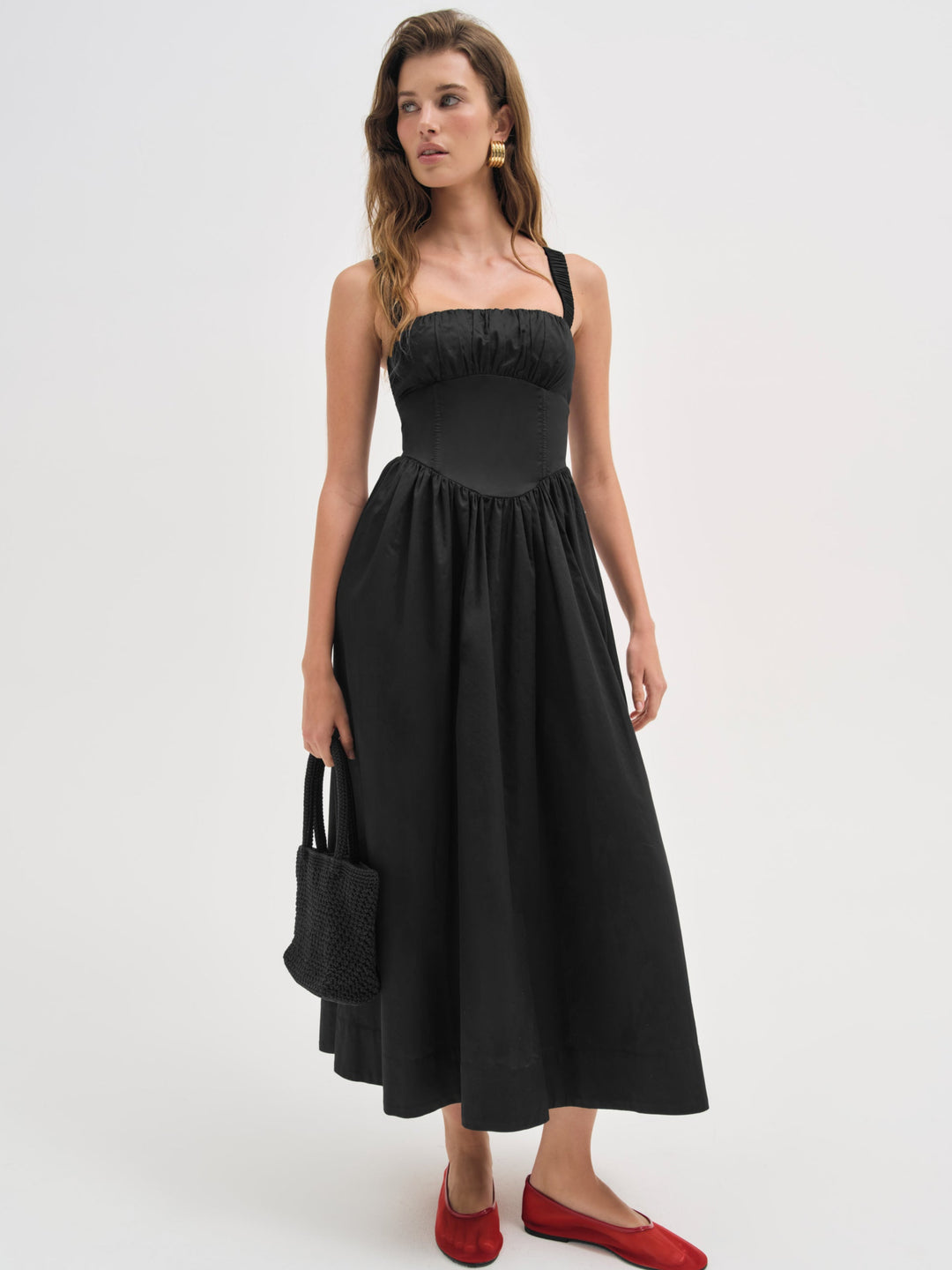 Etienne Midi Dress — Black