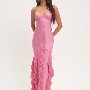 Elea Silk Maxi Dress — Rose