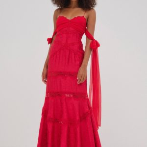 Rita Lace Gown — Red