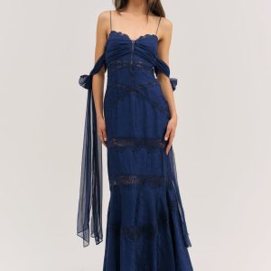 Rita Lace Gown — Navy