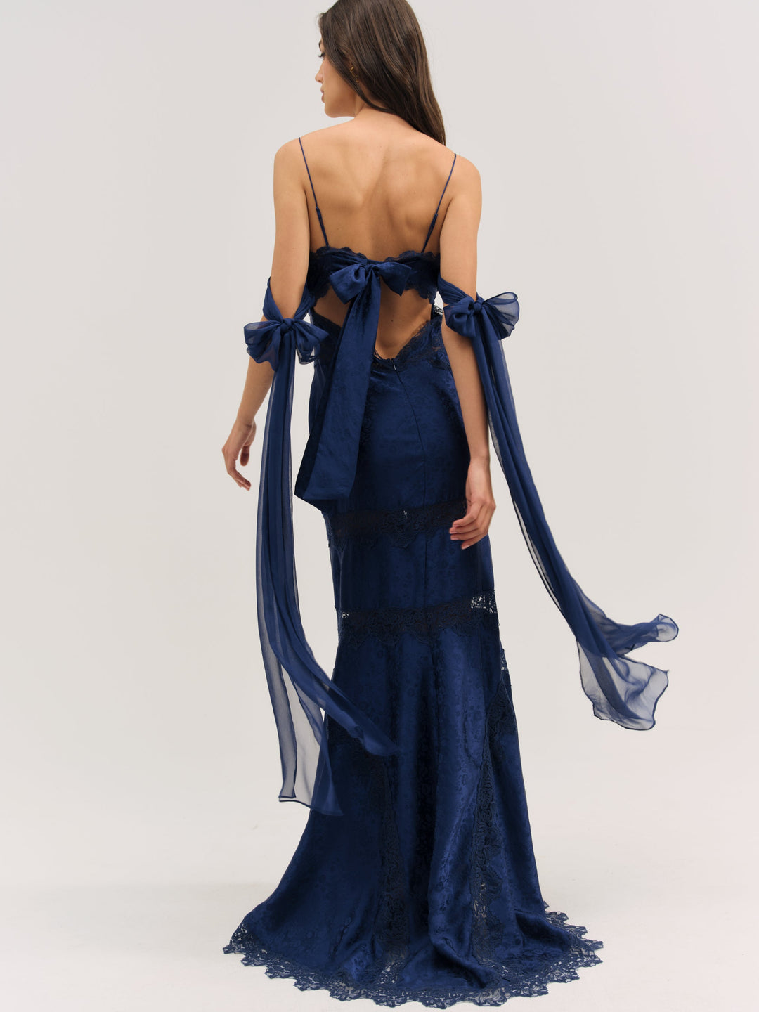 Rita Lace Gown — Navy - Image 2
