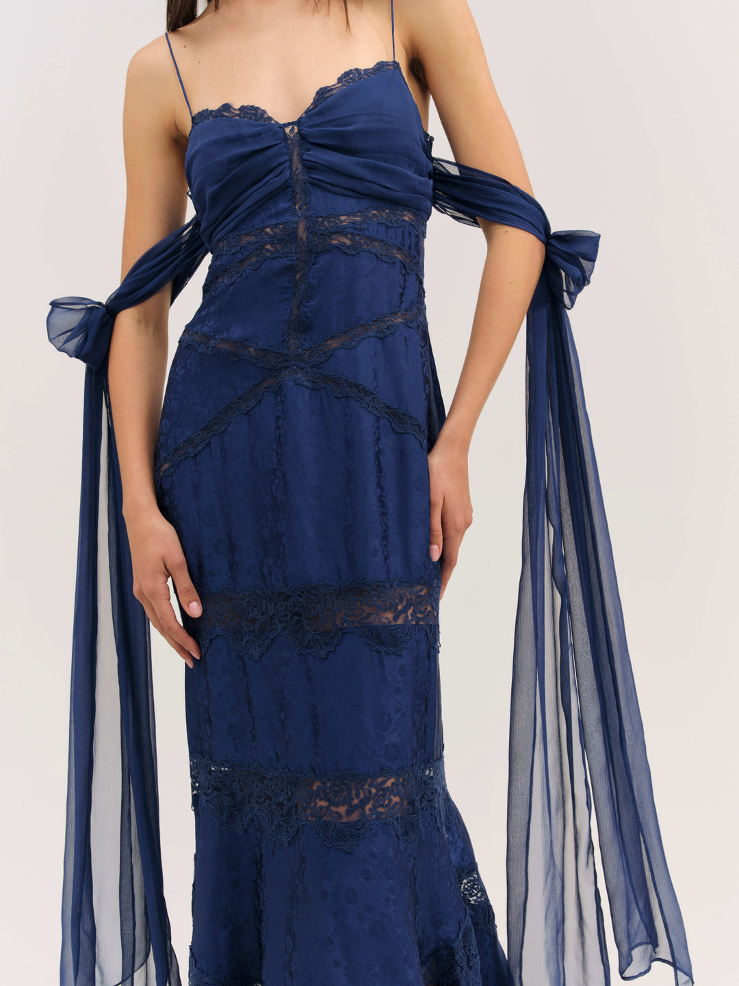 Rita Lace Gown — Navy - Image 3