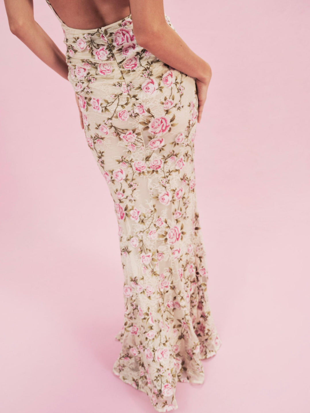 Esme Rose Embroidered Gown — Pink - Image 2