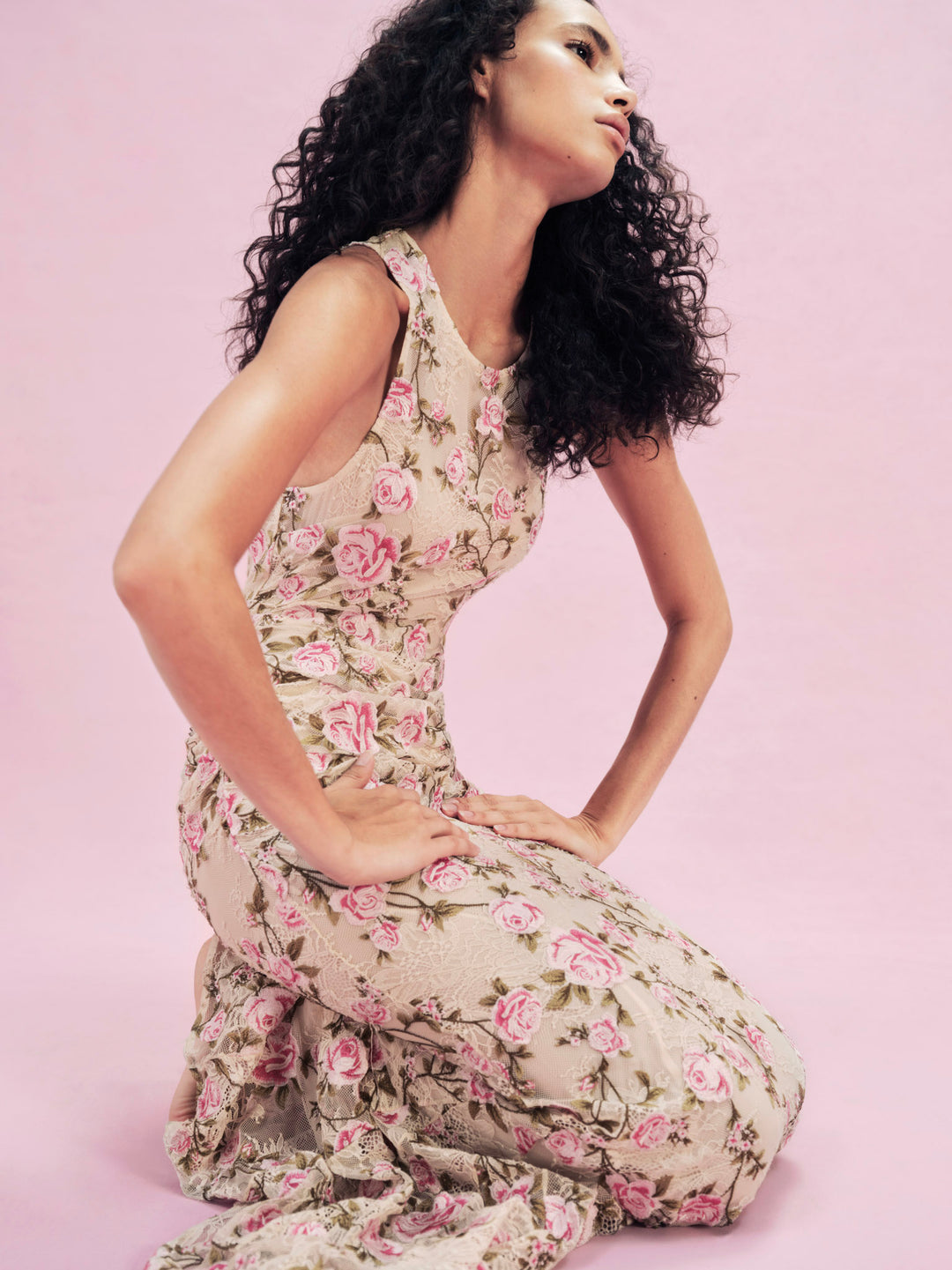 Esme Rose Embroidered Gown — Pink - Image 4
