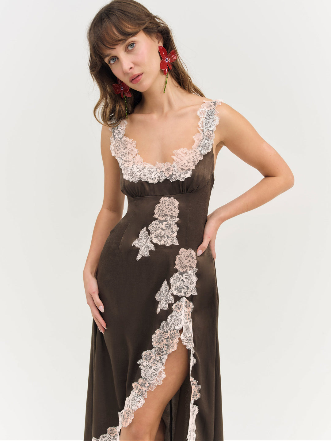 Clemence Maxi Dress — Chocolate - Image 3