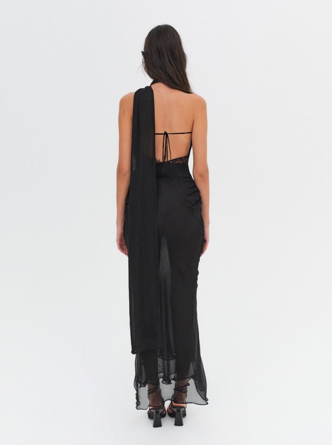 Angela Chiffon Maxi Dress — Black - Image 2