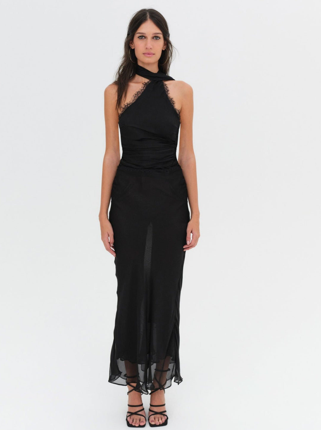Angela Chiffon Maxi Dress — Black - Image 4