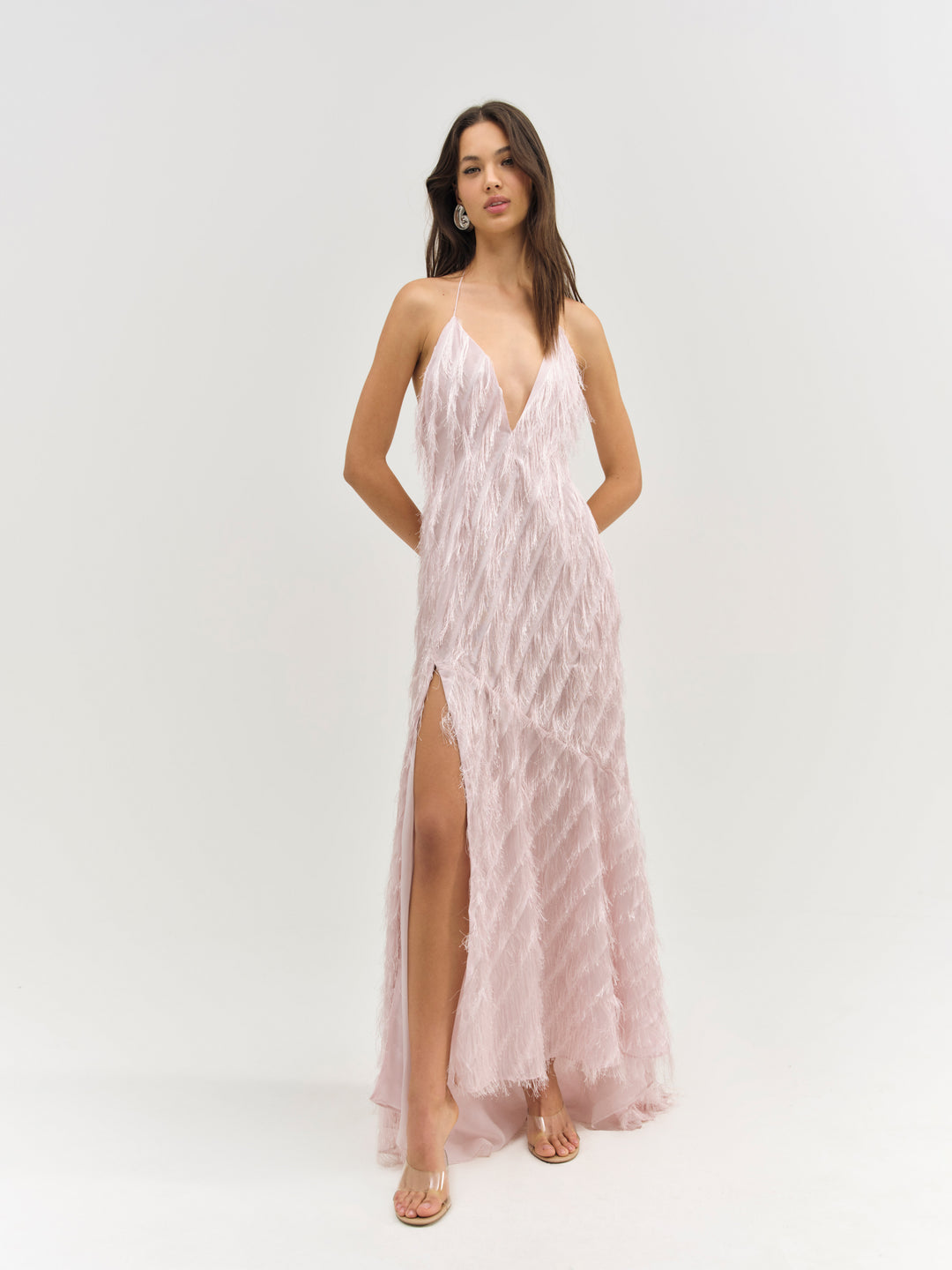 Heidi Fringe Maxi Dress — Pink - Image 6