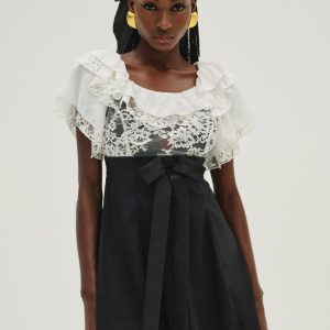 Holiday Lace Mini Dress — White