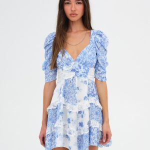 Rosalyn Mini Dress — Blue