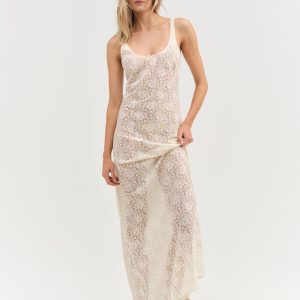Ella Lace Maxi Dress — Cream