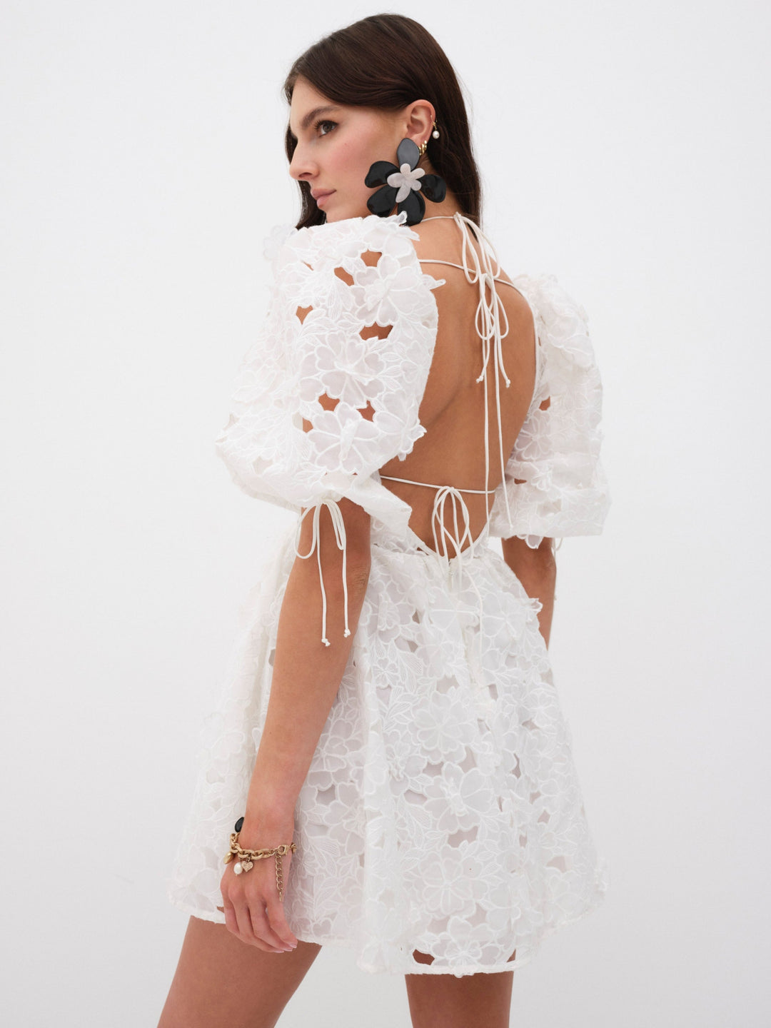 Leighton Mini Dress — White - Image 4
