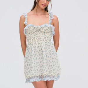 Chateau Mini Dress — Blue