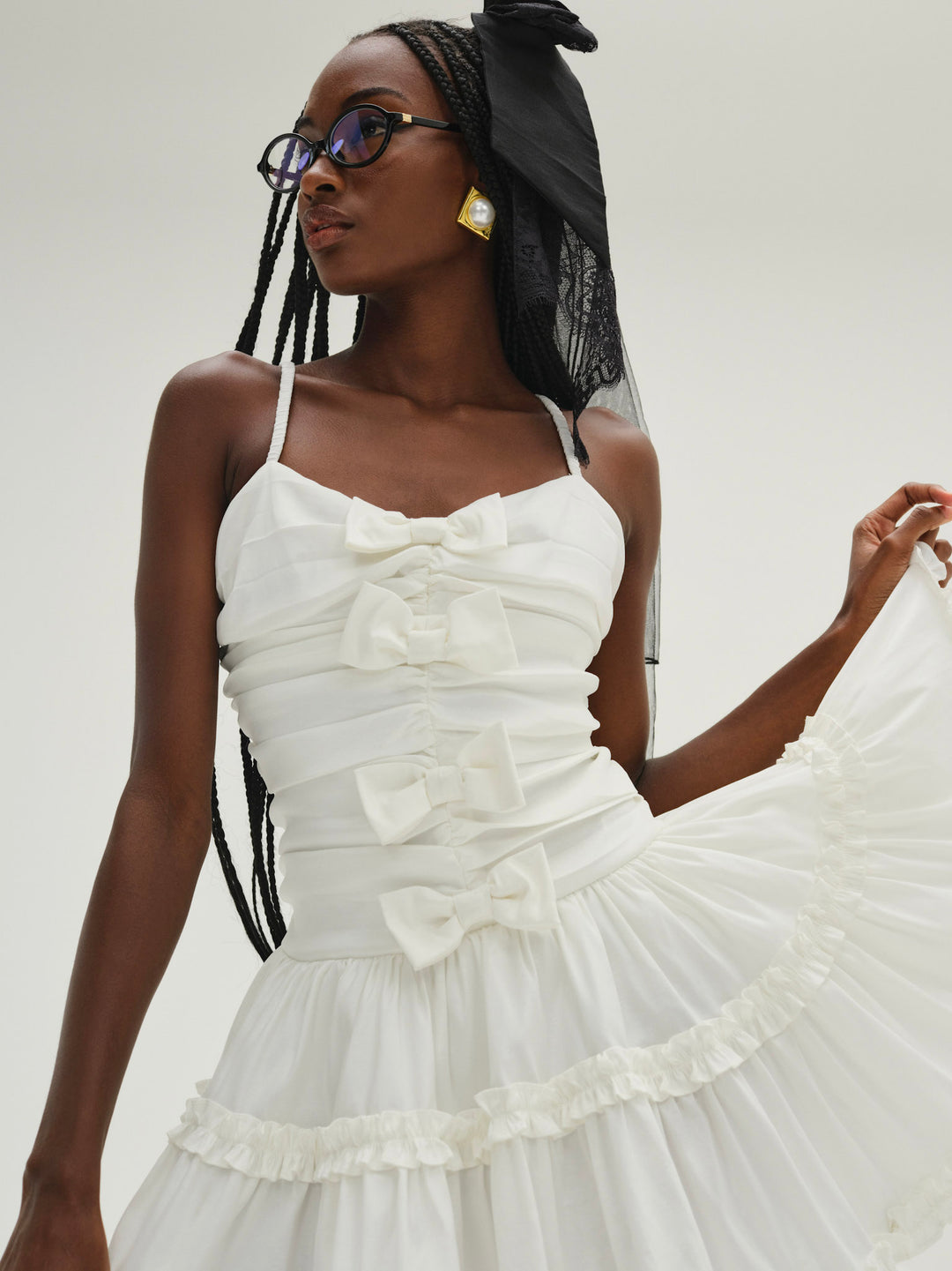 Whipped Cream Taffeta Mini Dress — White - Image 4