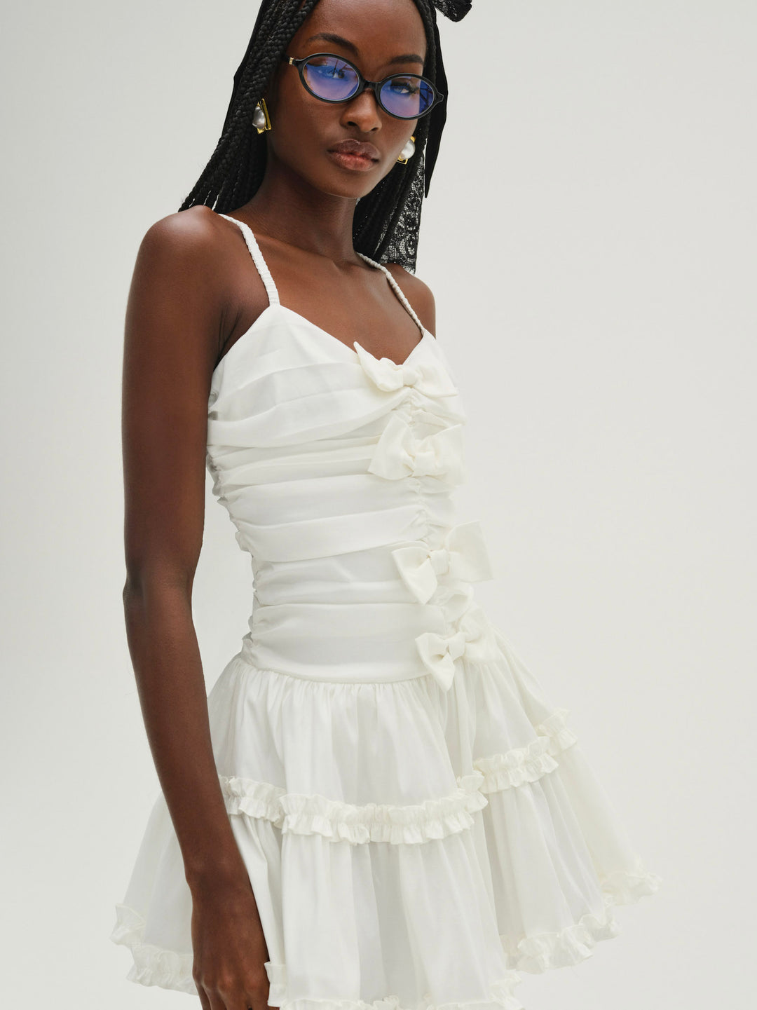 Whipped Cream Taffeta Mini Dress — White - Image 5