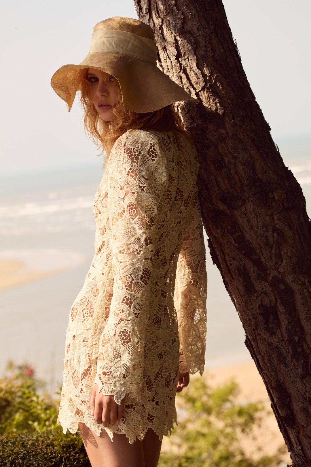 Coco Lace Long Sleeve Mini Dress — Cream - Image 5