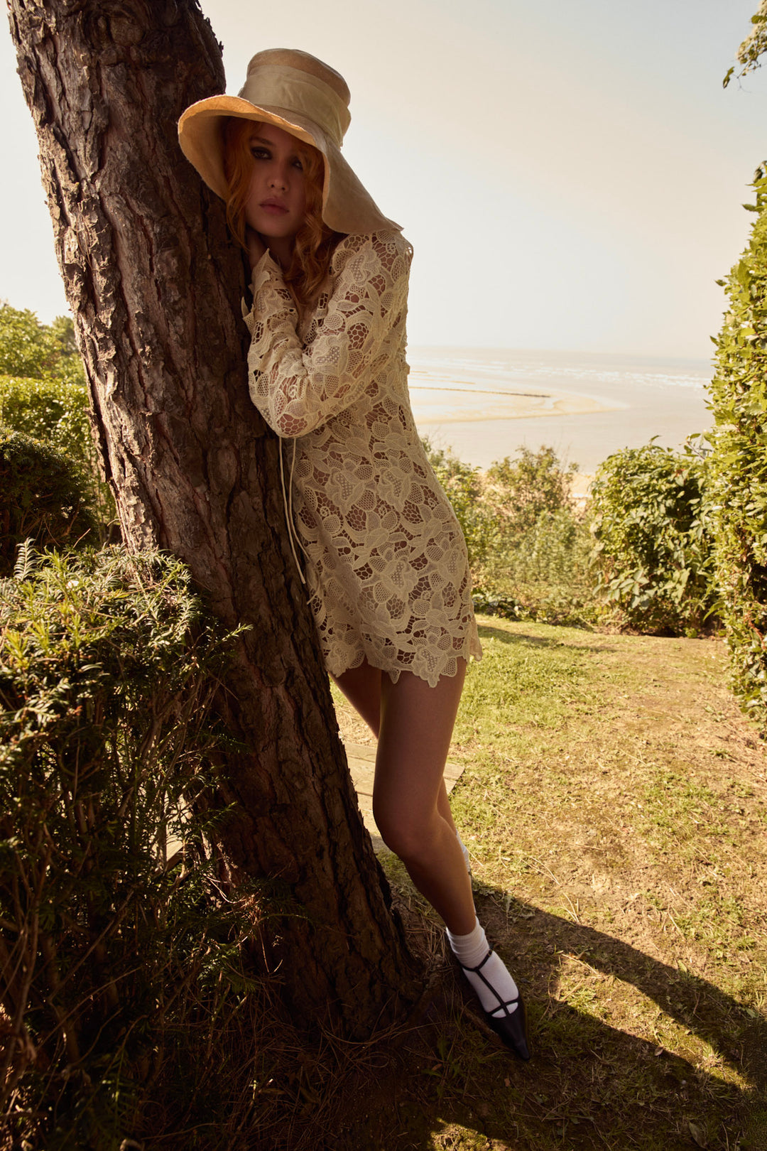 Coco Lace Long Sleeve Mini Dress — Cream - Image 6