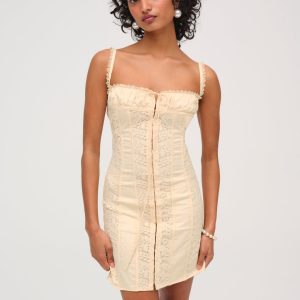Lucy Lace Mini Dress — Buttercream