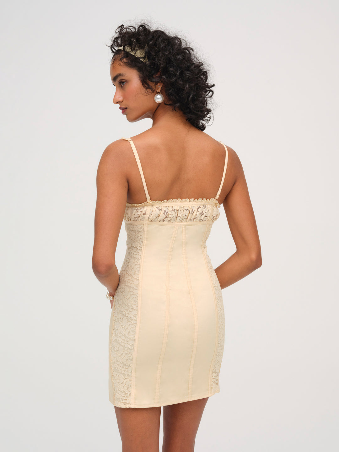 Lucy Lace Mini Dress — Buttercream - Image 3