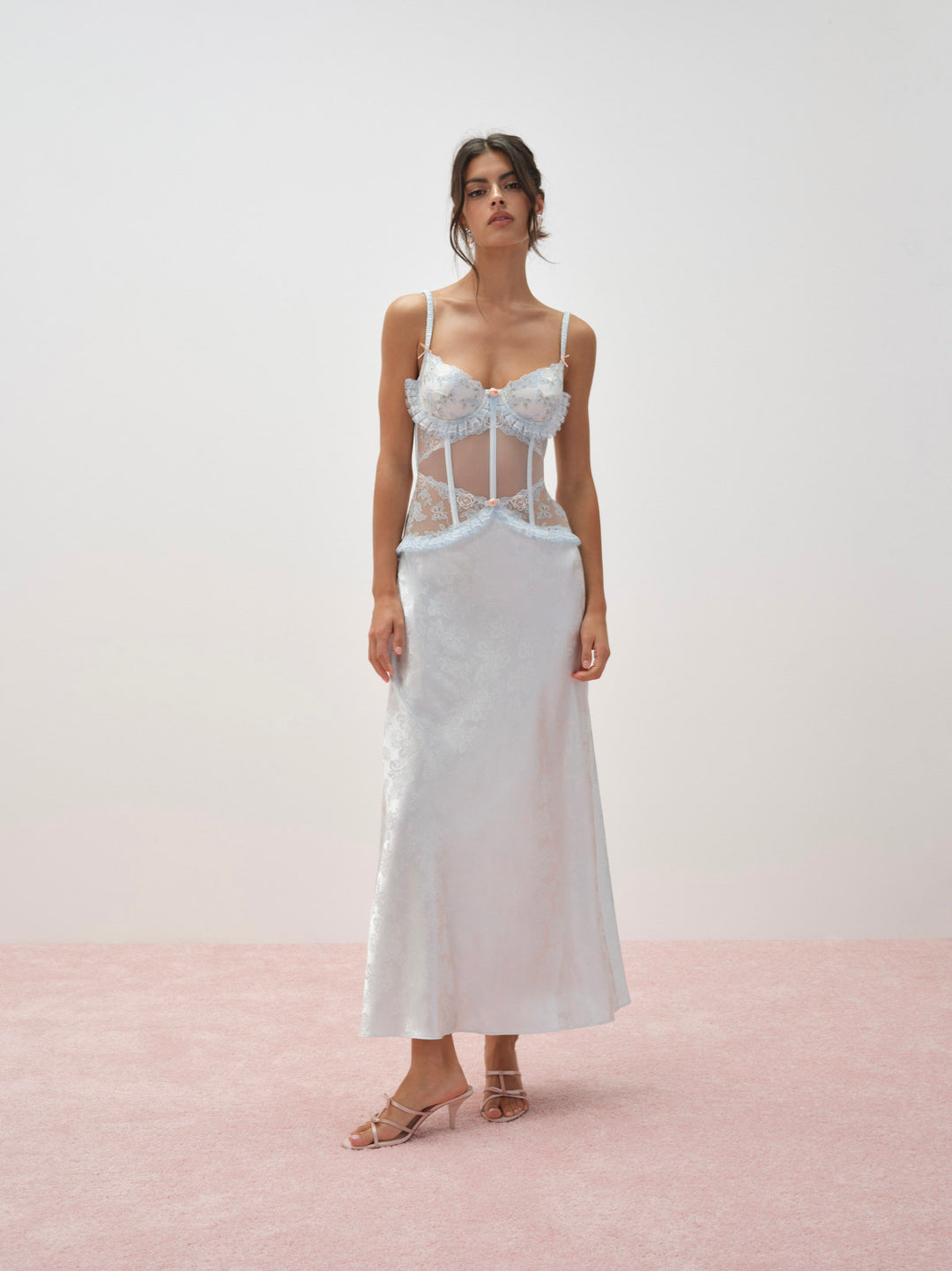 Maribel Maxi Slip Dress — Blue - Image 4