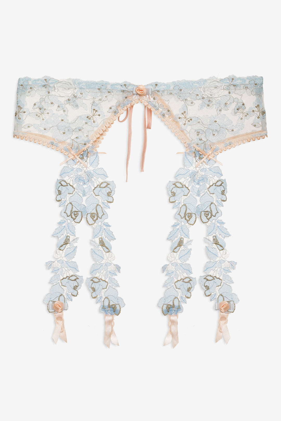 Winter Roses Garter Belt — Blue - Image 6