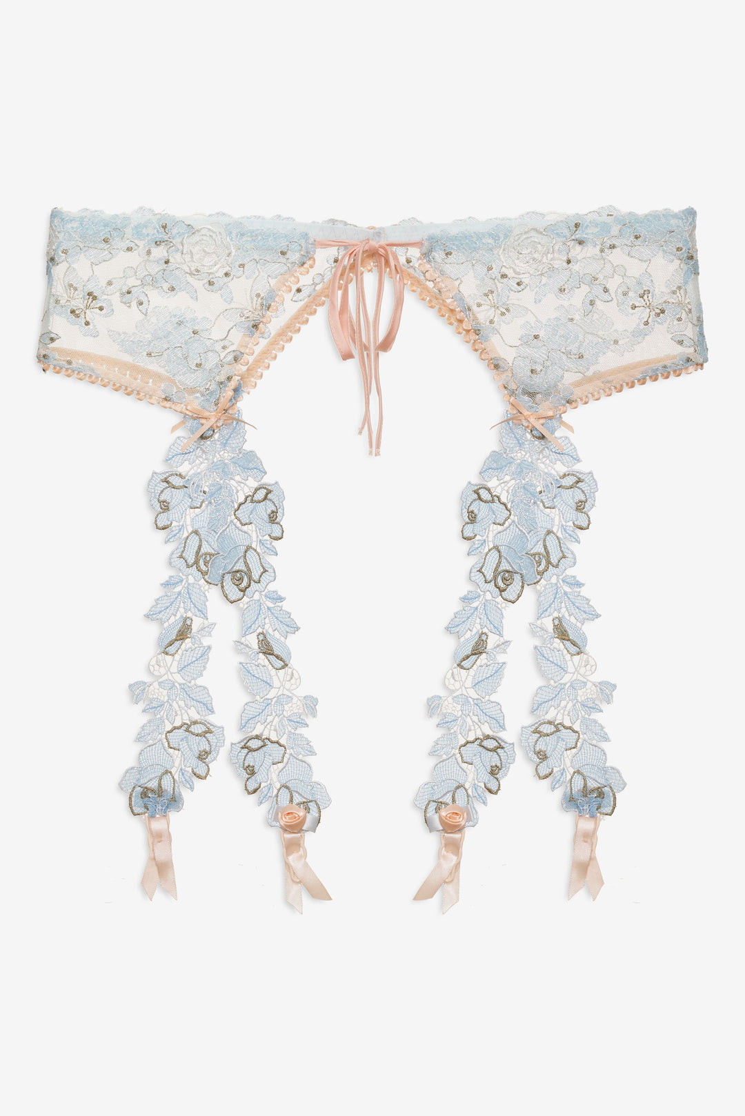 Winter Roses Garter Belt — Blue - Image 8