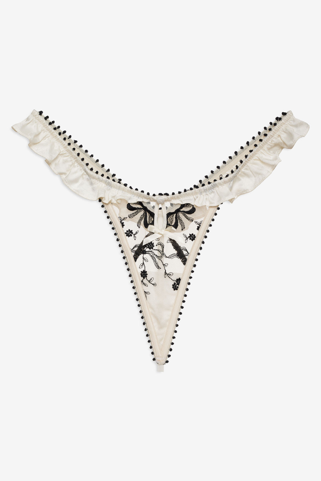 Bow Time Thong Panty — Cream - Image 5