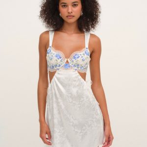 Festival Rose Slip Dress — Blue