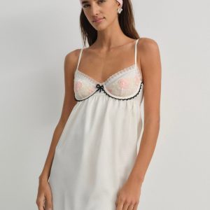 Evie Floral Slip Dress — Cream