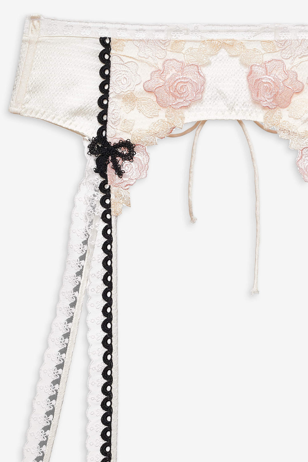 Evie Floral Garter Belt — Cream - Image 6