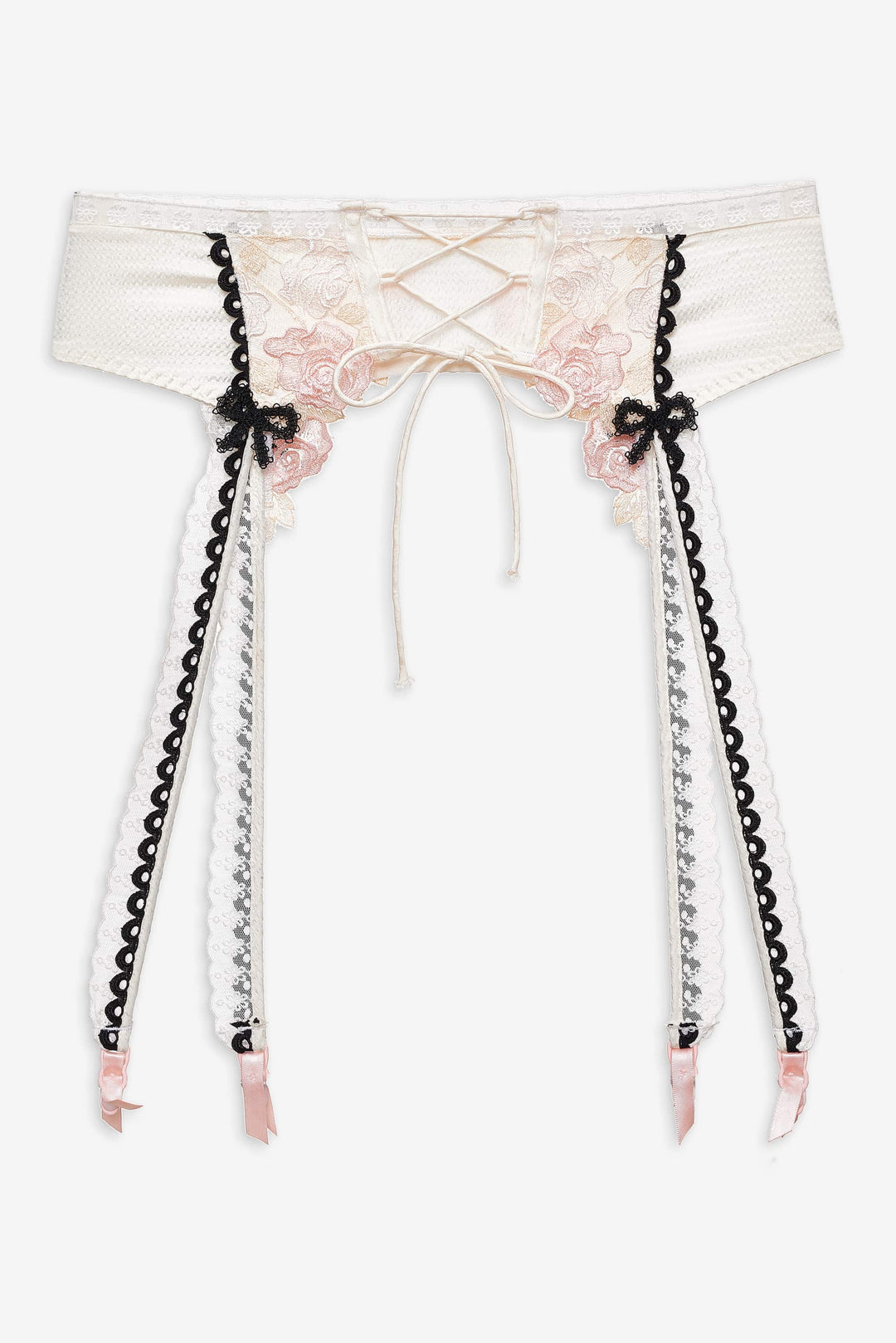 Evie Floral Garter Belt — Cream - Image 7