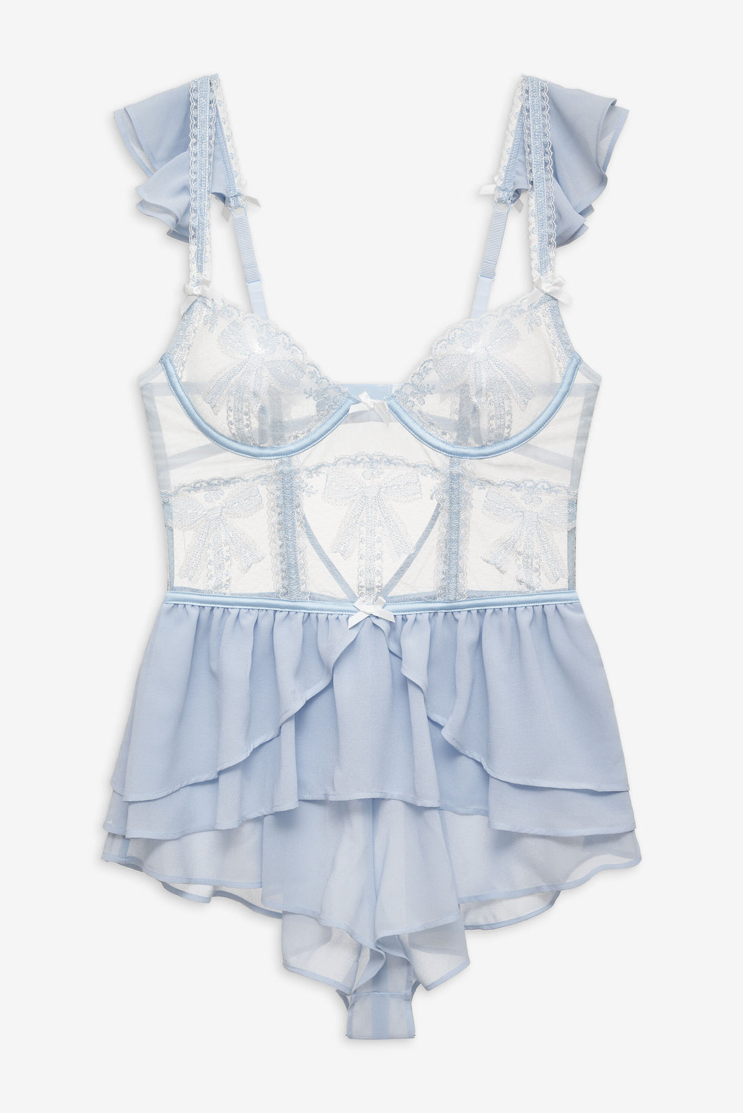 Blair Bow Romper — Blue - Image 4