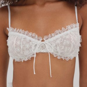 Layer Cake Chiffon Underwire Bra — White