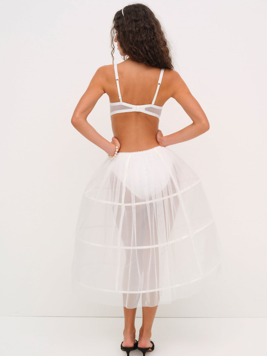 Blushing Blooms Midi Slip Dress — White - Image 3