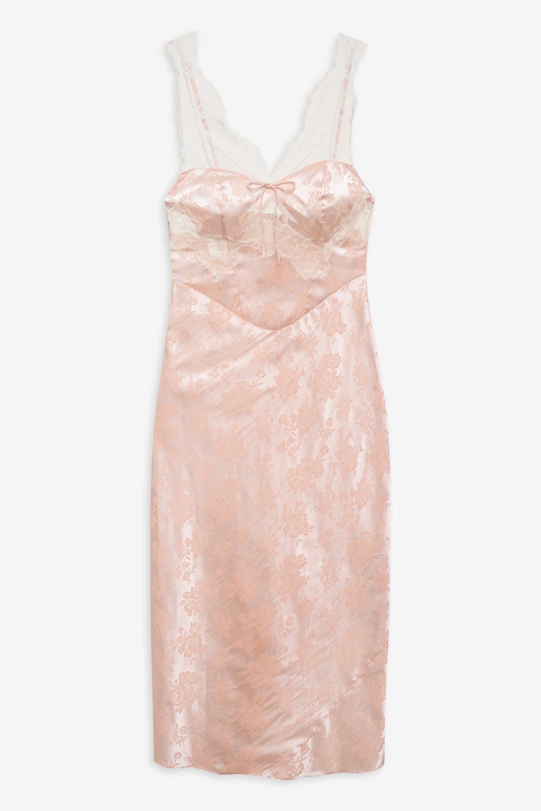 Audrey Jacquard Midi Slip — Peach - Image 5
