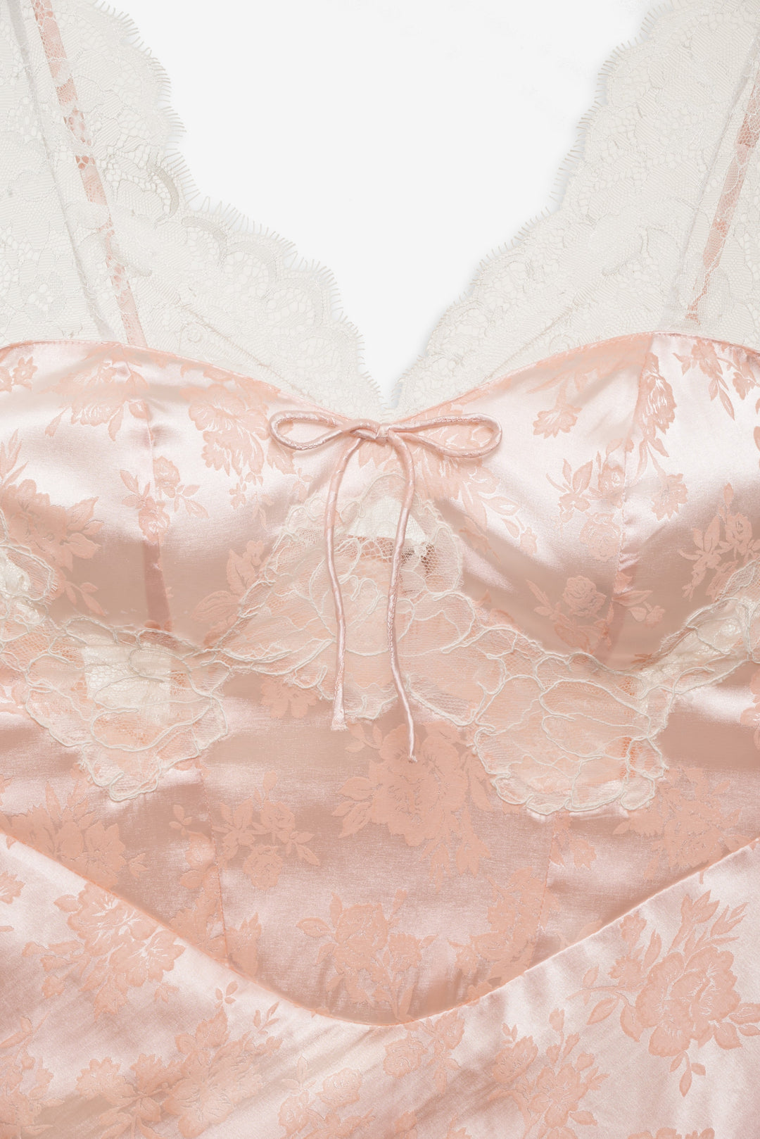 Audrey Jacquard Midi Slip — Peach - Image 6