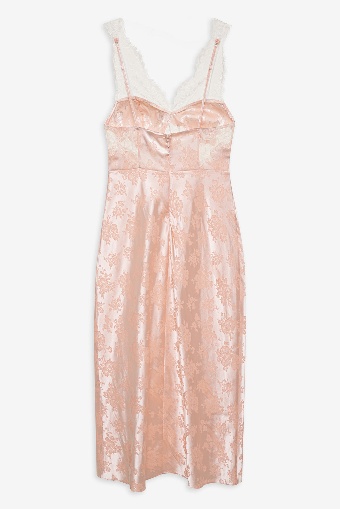 Audrey Jacquard Midi Slip — Peach - Image 7
