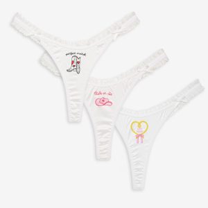Bachelorette Thong Panty Pack — White