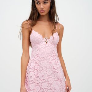 Creamsicle Lace Slip Dress — Pale Pink