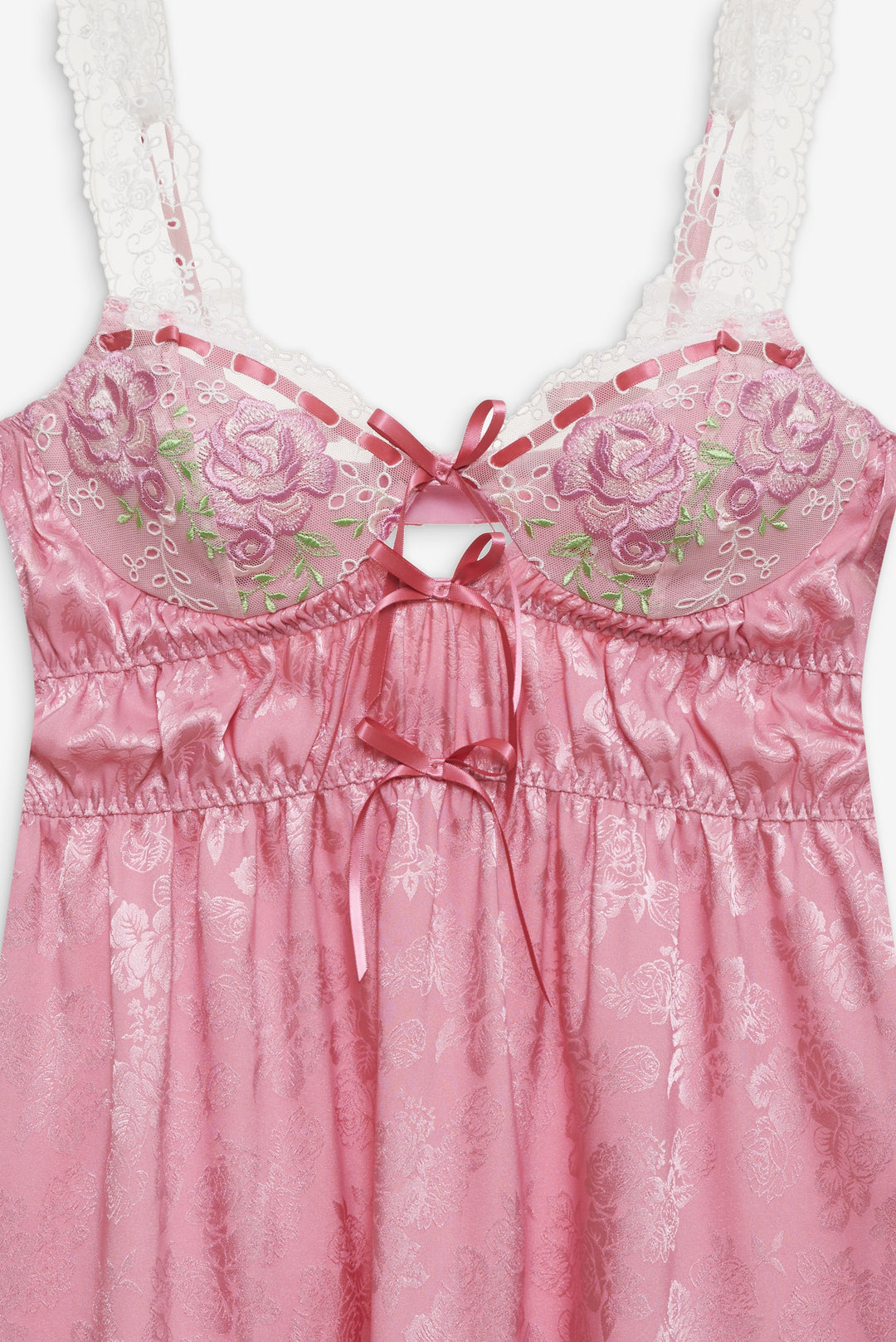 Rose Milk Eyelet Slip Dress — Pink - Image 5