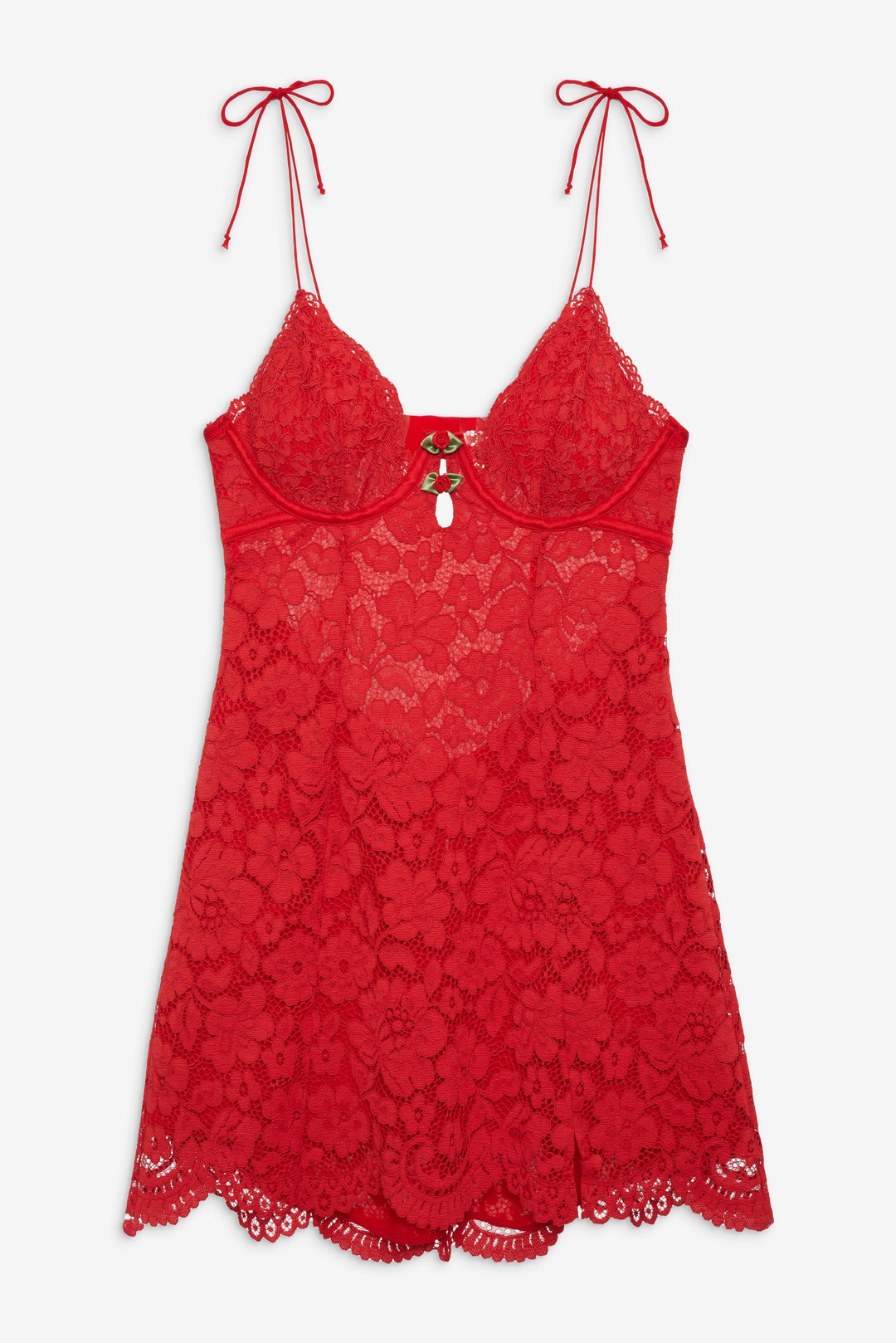 Creamsicle Lace Slip Dress — Red - Image 5
