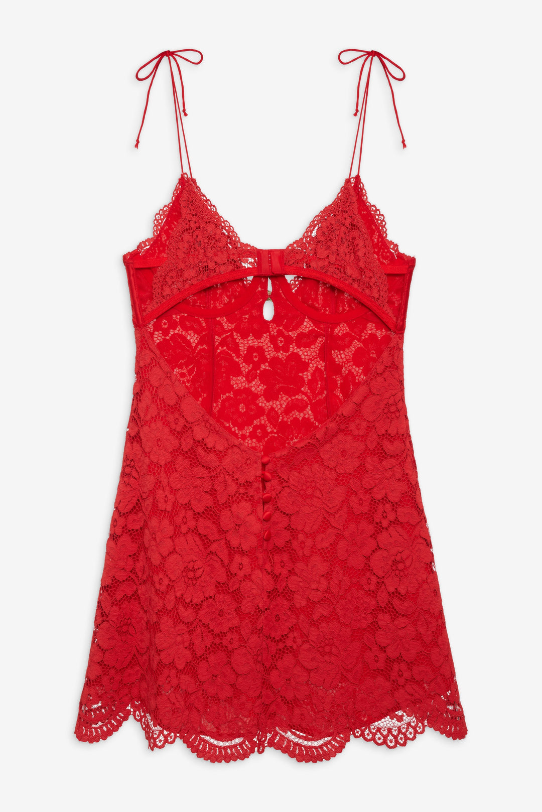 Creamsicle Lace Slip Dress — Red - Image 7
