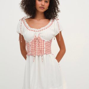 Georgia Corset Slip Dress — Red