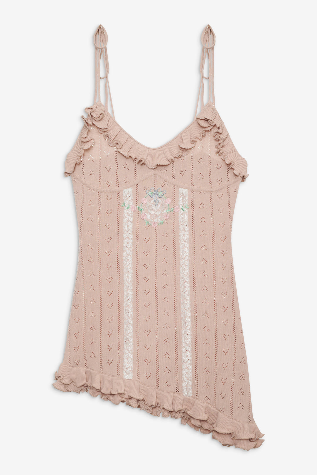 Eloise Asymmetric Knit Dress — Peach - Image 10