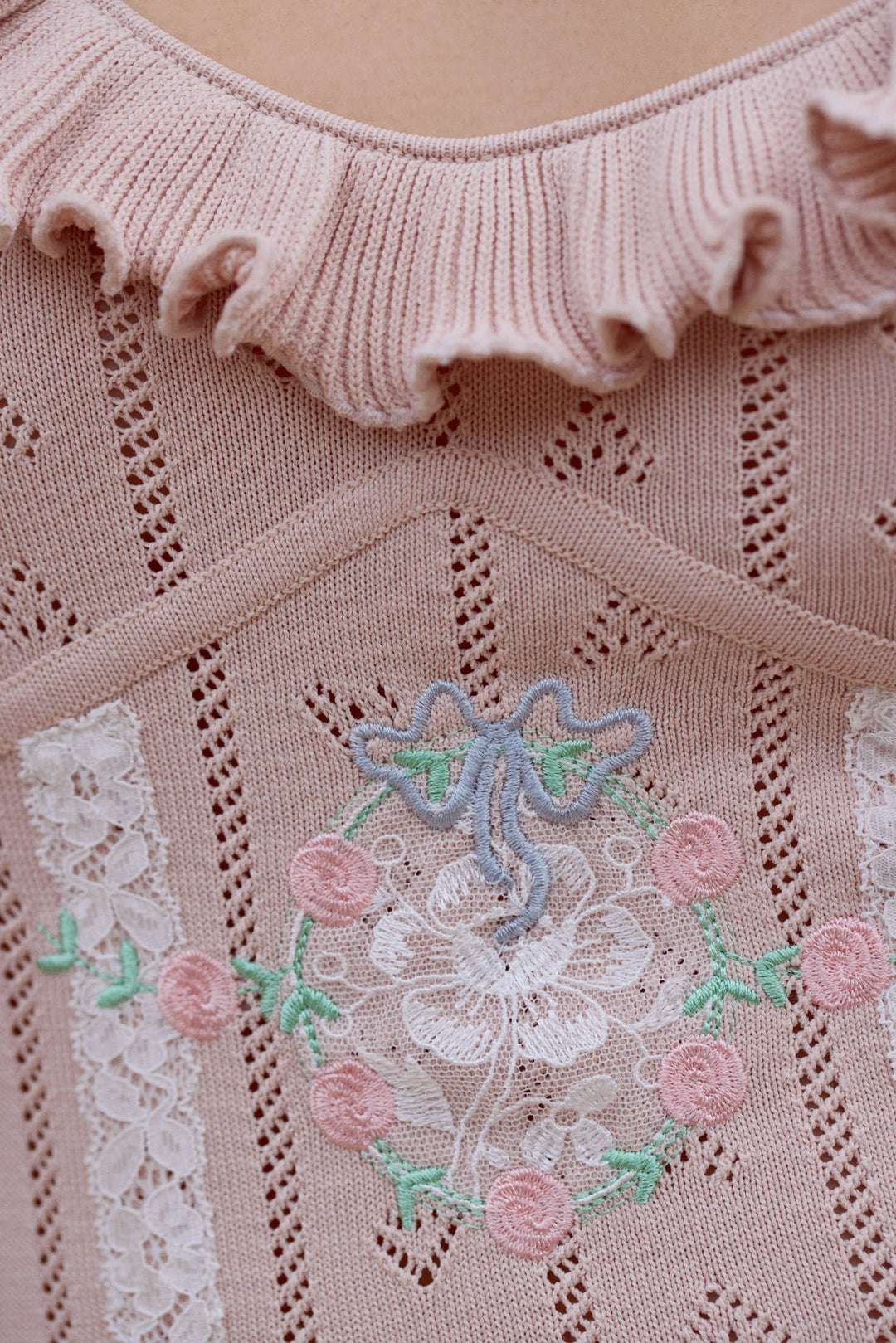 Eloise Asymmetric Knit Dress — Peach - Image 7