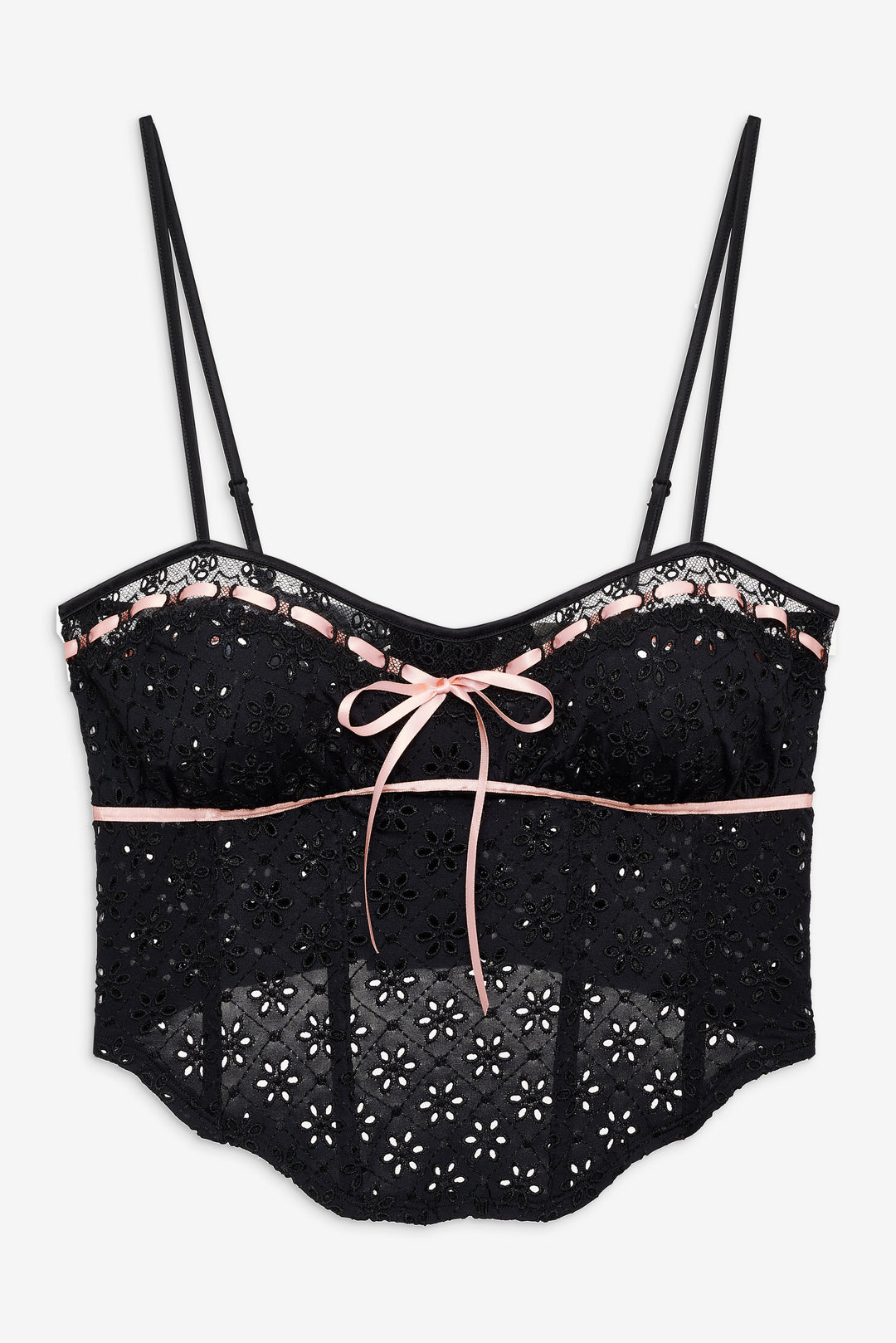 Elena Eyelet Bustier — Black - Image 5