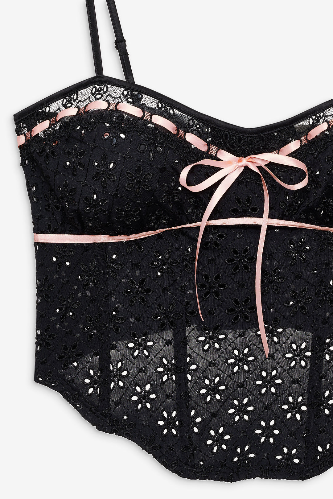 Elena Eyelet Bustier — Black - Image 6