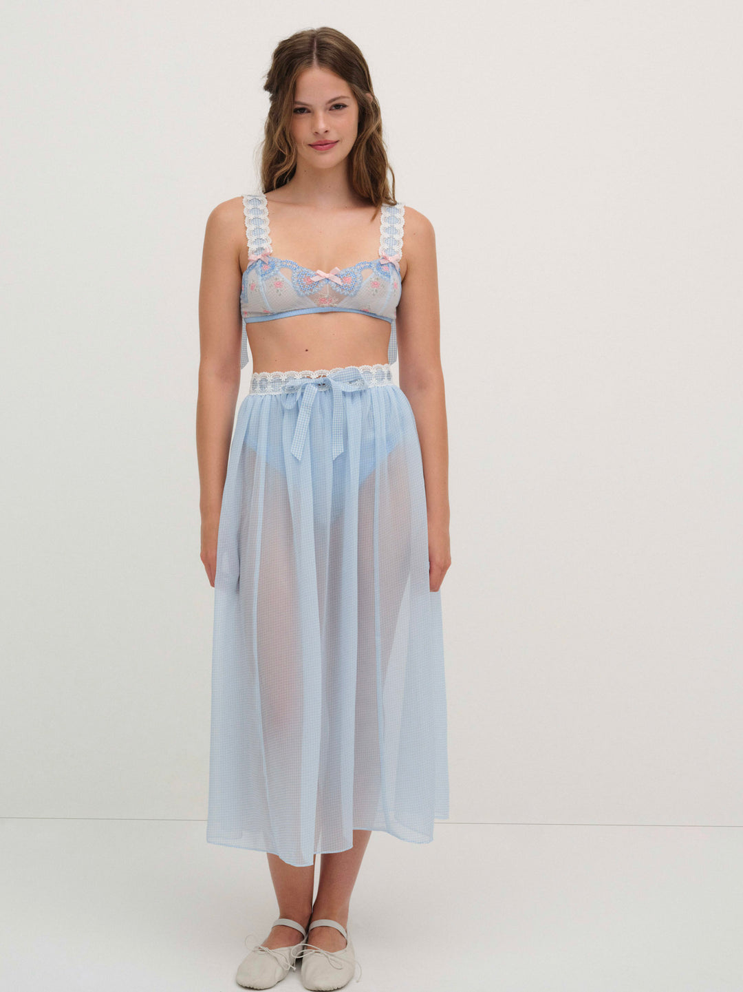 Dainty Doily Bralette — Blue - Image 3
